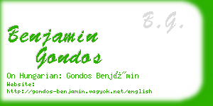 benjamin gondos business card